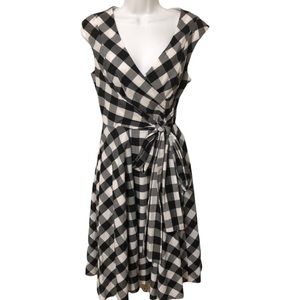 CALVIN KLEIN buffalo check gingham wrap dress 6